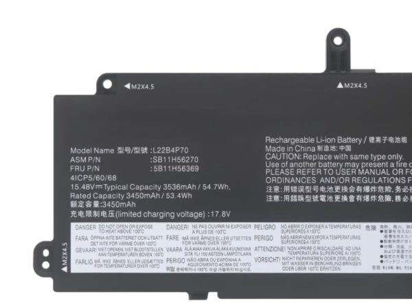 L22B4P70 L22D4P70 Replacement Battery for Lenovo ThinkPad X13 Gen 4 21EX001BEQ - Image 2